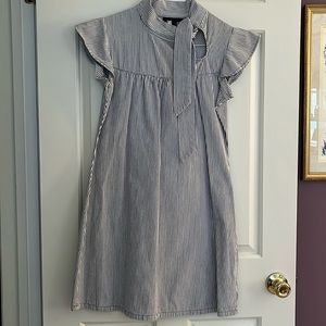 Gray and white striped dress